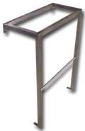 Piano d'appoggio su 2 gambe in acciaio inox