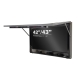 Protezione acciaio inox display industriali da 42" aperta, vista laterale sinistra, con Hisense 43E6NT installato