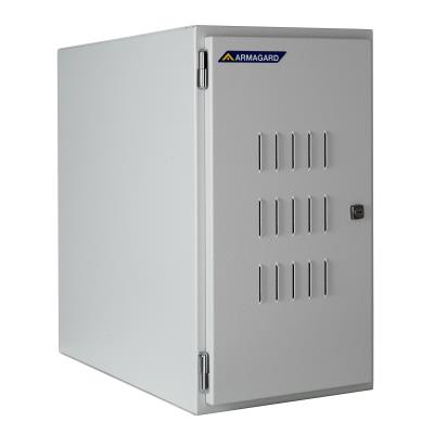 Vista di destra dell'Armagard armadio porta PC ventilato per la protezione del PC