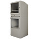 An armadio postazione PC industriale, vista frontale sinistra