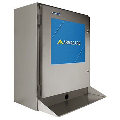 Armadio stagno porta computer IP65 con ripiano porta tastiera o mensola frontale con tastiera integrata