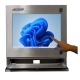 Chassis monitor touch inox frontale con vassoio esteso