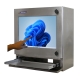 Chassis monitor touch inox visto da destra con vassoio esteso