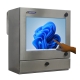 Chassis monitor touch inox visto da sinistra
