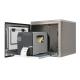 Contenitore di stampante industriale acciaio inox aperto con una stampante industriale SATO CL4NX