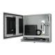 Contenitore porta PC industriale IP54, aperto, dotato di monitor, PC, tastiera e mouse
