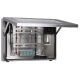 Vista sinistra aperta di un monitor industriale IP66 acciaio inox 316