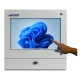 Armadio per monitor touch robusto per industria chiuso, vista frontale