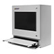 Vista laterale destra del monitor touchscreen industriale widescreen con ripiano per tastiera aperto | PENC-450