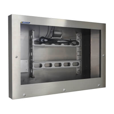 Armadio di protezione inox IP69K schermo da 75" per ambienti igienici