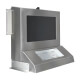 Sistema PC ATEX inox con tastiera a membrana impermeabile e staffe di montaggio Vista laterale destra del sistema PC ATEX inox con tastiera a membrana e staffe di montaggio