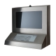 La custodia sistema PC ATEX inox è realizzata in acciaio inox 316 ed è adatta per ambienti con requisiti igienici Vista laterale destra della custodia sistema PC ATEX inox con tastiera integrata con touchpad
