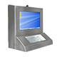 Sistema PC ATEX inox per l’uso di hardware informatico in ambienti potenzialmente esplosivi Vista laterale destra del sistema PC ATEX inox in acciaio inox 316