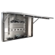 Vista laterale sinistra del waterproof LCD enclosure stagno con sportello aperto